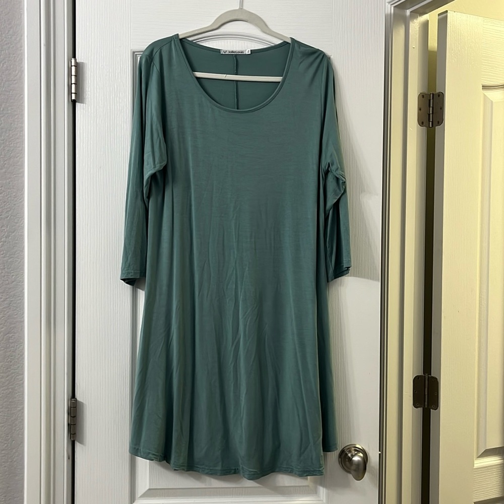 Seagram green long sleeved dress. Has pockets!
